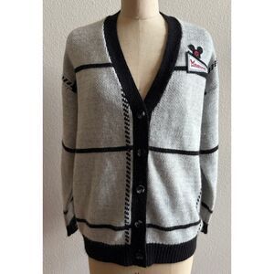 Disney Mickey Mouse Club Grayscale Collection Cardigan Sweater‎ sz Medium EUC